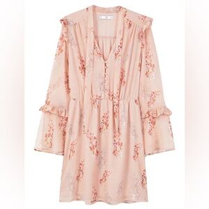 MNG Light Pink Floral Ruffle Dress